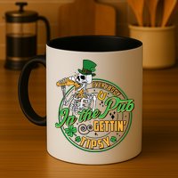 Funny St Patricks Day Everybody In The Pub Gettin Tipsy Skeleton Beer Mug