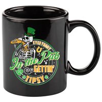 Funny St Patricks Day Everybody In The Pub Gettin Tipsy Skeleton Beer 11oz C Handle Ceramic Mug