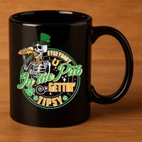 Funny St Patricks Day Everybody In The Pub Gettin Tipsy Skeleton Beer 11oz C Handle Ceramic Mug