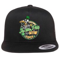 Funny St Patricks Day Everybody In The Pub Gettin Tipsy Skeleton Beer Flatbill Hat