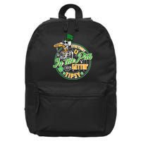 Funny St Patricks Day Everybody In The Pub Gettin Tipsy Skeleton Beer 16 in Basic Backpack