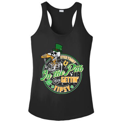 Funny St Patricks Day Everybody In The Pub Gettin Tipsy Skeleton Beer Ladies PosiCharge Competitor Racerback Tank