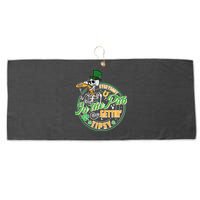 Funny St Patricks Day Everybody In The Pub Gettin Tipsy Skeleton Beer Large Microfiber Waffle Golf Towel