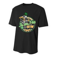 Funny St Patricks Day Everybody In The Pub Gettin Tipsy Skeleton Beer Youth Performance Sprint T-Shirt