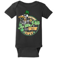 Funny St Patricks Day Everybody In The Pub Gettin Tipsy Skeleton Beer Baby Bodysuit
