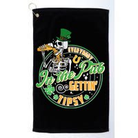 Funny St Patricks Day Everybody In The Pub Gettin Tipsy Skeleton Beer Golf Towel