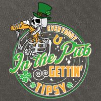 Funny St Patricks Day Everybody In The Pub Gettin Tipsy Skeleton Beer Cotton Canvas Backpack