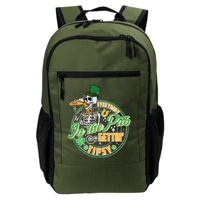 Funny St Patricks Day Everybody In The Pub Gettin Tipsy Skeleton Beer Backpack