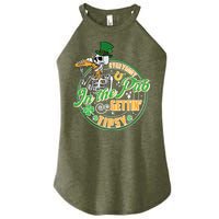 Funny St Patricks Day Everybody In The Pub Gettin Tipsy Skeleton Beer Women's Perfect Tri Rocker Tank