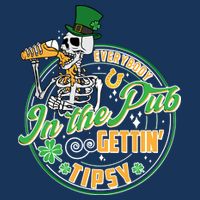 Funny St Patricks Day Everybody In The Pub Gettin Tipsy Skeleton Beer Infant Baby Jersey Bodysuit