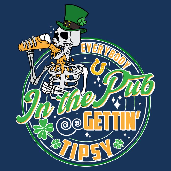 Funny St Patricks Day Everybody In The Pub Gettin Tipsy Skeleton Beer Infant Baby Jersey Bodysuit