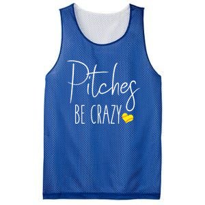 Funny Softball Pitching Home Run Pitches Be Crazy Gift Mesh Reversible Basketball Jersey Tank