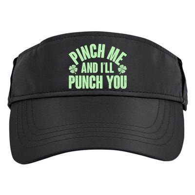 Funny St Patrick's Day Pinch Me And I'll Punch You Adult Drive Performance Visor