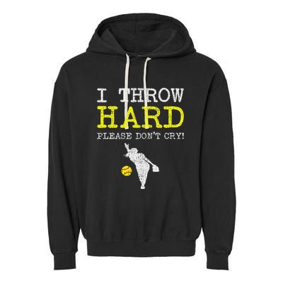 Fastpitch Softball Pitcher Garment-Dyed Fleece Hoodie