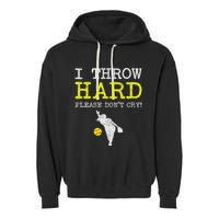Fastpitch Softball Pitcher Garment-Dyed Fleece Hoodie