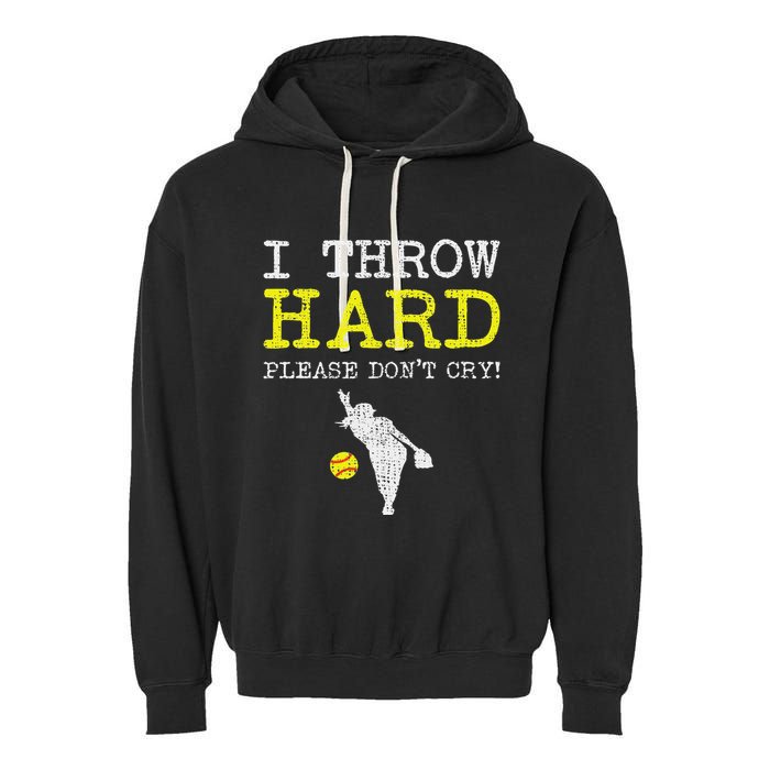 Fastpitch Softball Pitcher Garment-Dyed Fleece Hoodie