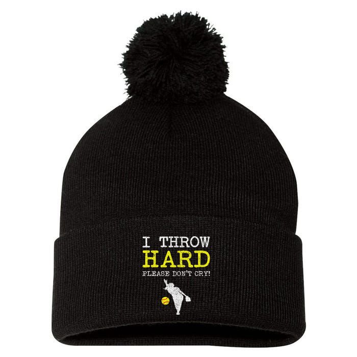 Fastpitch Softball Pitcher Pom Pom 12in Knit Beanie