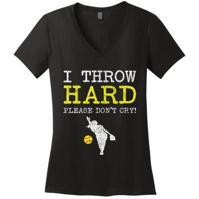 Fastpitch Softball Pitcher Women's V-Neck T-Shirt