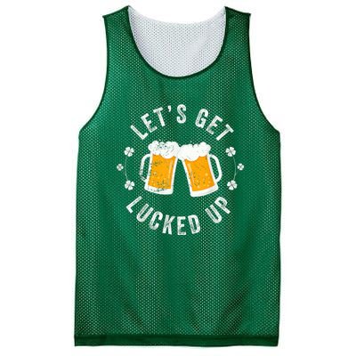 Funny St Patricks Day Lets Get Lucked Up Mesh Reversible Basketball Jersey Tank