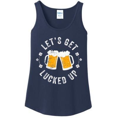 Funny St Patricks Day Lets Get Lucked Up Ladies Essential Tank