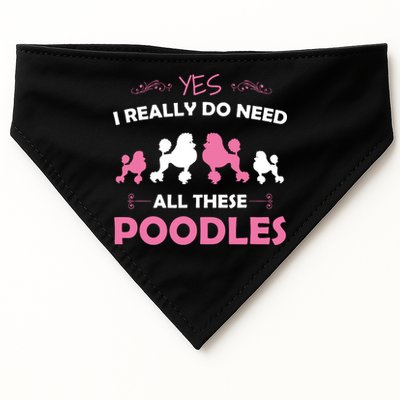 Funny Standard Poodle Dog Lover Puppy Breed Pink USA-Made Doggie Bandana