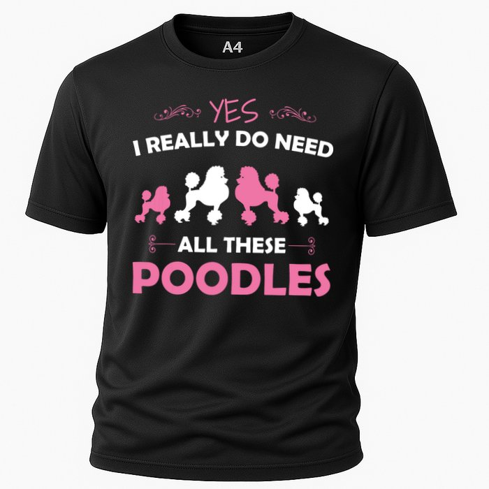 Funny Standard Poodle Dog Lover Puppy Breed Pink Cooling Performance Crew T-Shirt