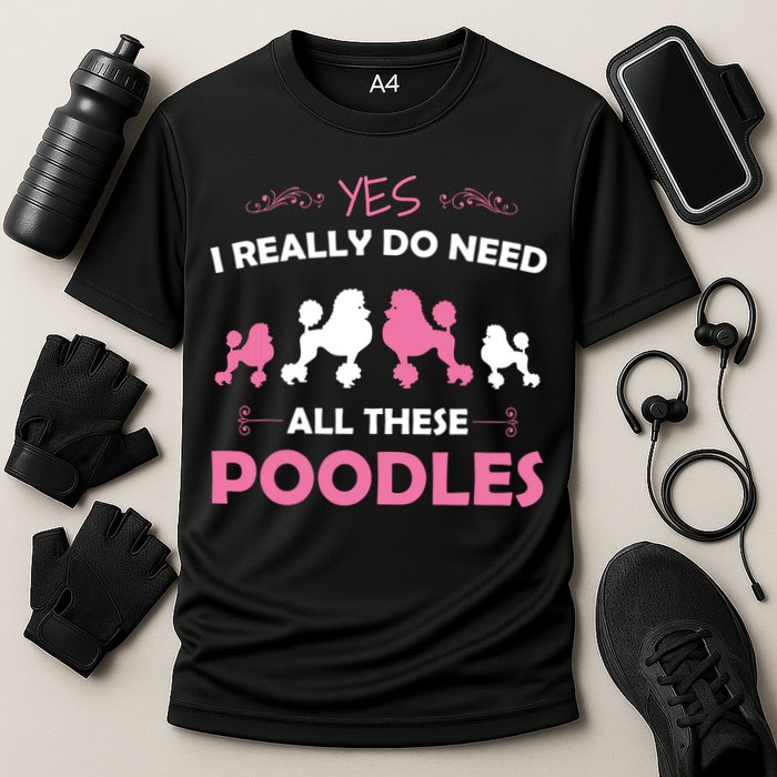 Funny Standard Poodle Dog Lover Puppy Breed Pink Cooling Performance Crew T-Shirt