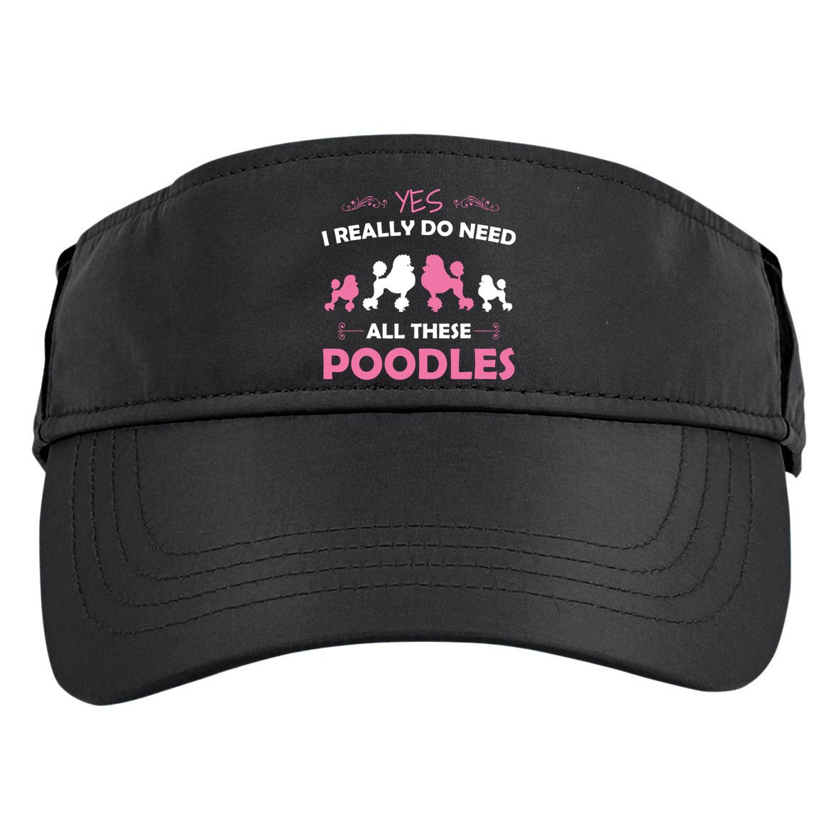 Funny Standard Poodle Dog Lover Puppy Breed Pink Adult Drive Performance Visor