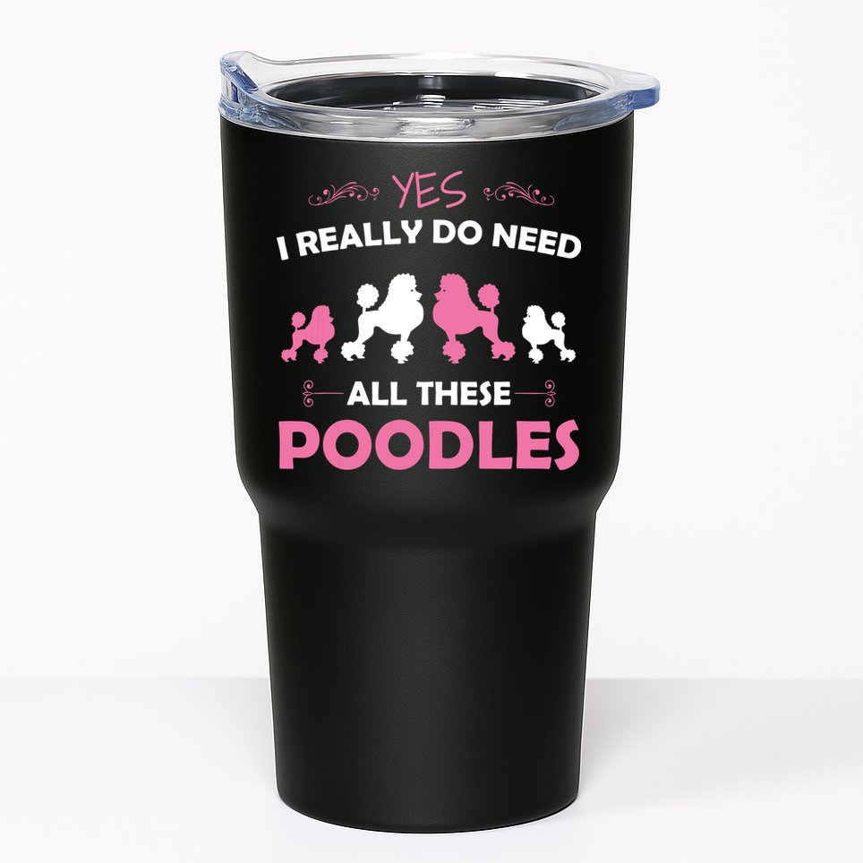 Funny Standard Poodle Dog Lover Puppy Breed Pink Tumbler