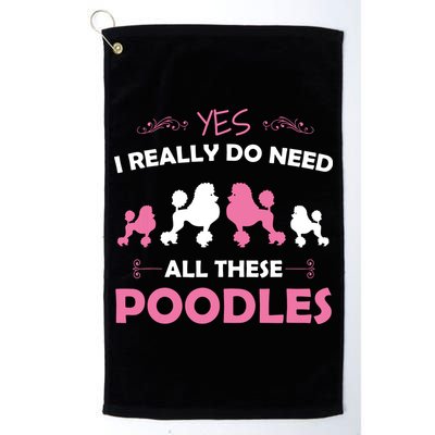 Funny Standard Poodle Dog Lover Puppy Breed Pink Golf Towel