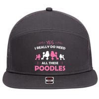 Funny Standard Poodle Dog Lover Puppy Breed Pink 7 Panel Mesh Trucker Snapback Hat