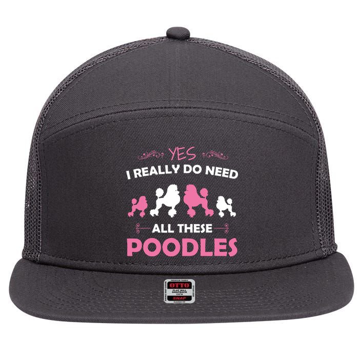 Funny Standard Poodle Dog Lover Puppy Breed Pink 7 Panel Mesh Trucker Snapback Hat
