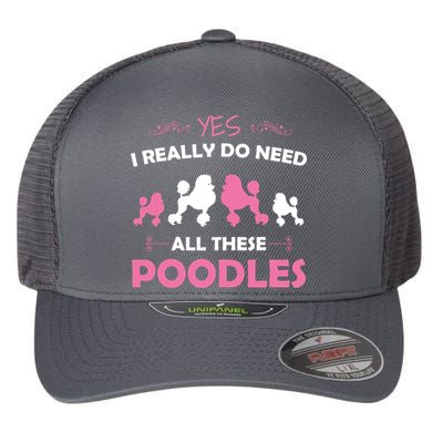 Funny Standard Poodle Dog Lover Puppy Breed Pink Flexfit Unipanel Trucker Cap