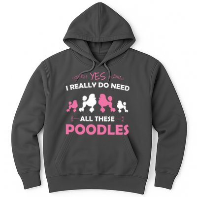 Funny Standard Poodle Dog Lover Puppy Breed Pink Hoodie