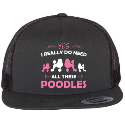 Funny Standard Poodle Dog Lover Puppy Breed Pink Flatbill Hat