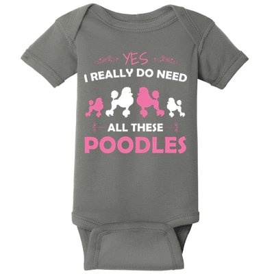 Funny Standard Poodle Dog Lover Puppy Breed Pink Baby Bodysuit