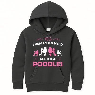 Funny Standard Poodle Dog Lover Puppy Breed Pink Kids Hoodie