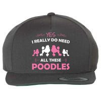 Funny Standard Poodle Dog Lover Puppy Breed Pink Wool Snapback Cap