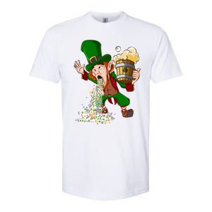 Funny St Patricks Day Drunk Leprechaun Puking Ing Irish Cool Gift Softstyle CVC T-Shirt