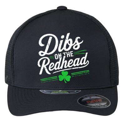 Funny St PatrickS Day Dibs On The Redhead Shamrock Flexfit Unipanel Trucker Cap