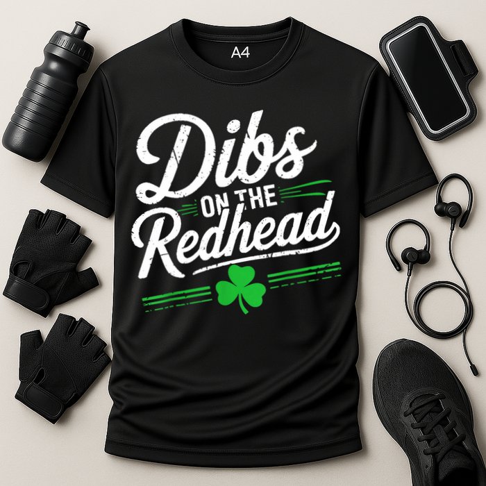 Funny St PatrickS Day Dibs On The Redhead Shamrock Performance Shirt