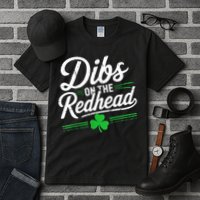 Funny St PatrickS Day Dibs On The Redhead Shamrock Tall T-Shirt