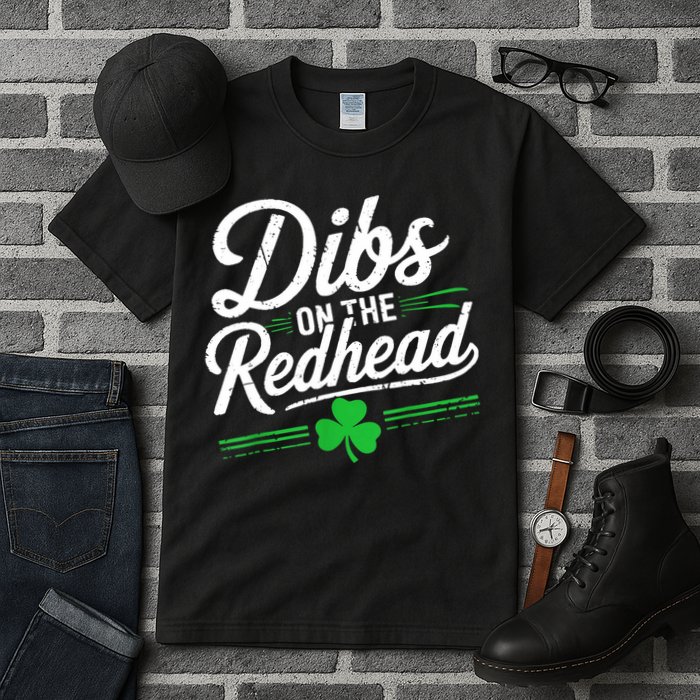 Funny St PatrickS Day Dibs On The Redhead Shamrock Tall T-Shirt