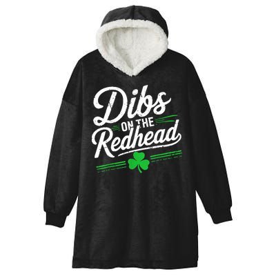 Funny St PatrickS Day Dibs On The Redhead Shamrock Hooded Wearable Blanket