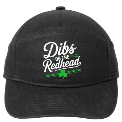 Funny St PatrickS Day Dibs On The Redhead Shamrock 7-Panel Snapback Hat