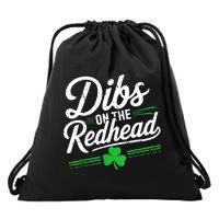 Funny St PatrickS Day Dibs On The Redhead Shamrock Drawstring Bag