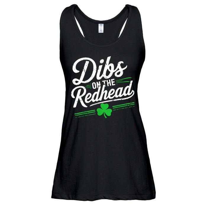 Funny St PatrickS Day Dibs On The Redhead Shamrock Ladies Essential Flowy Tank