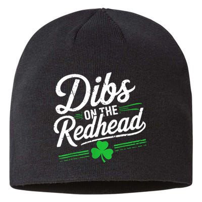 Funny St PatrickS Day Dibs On The Redhead Shamrock Sustainable Beanie