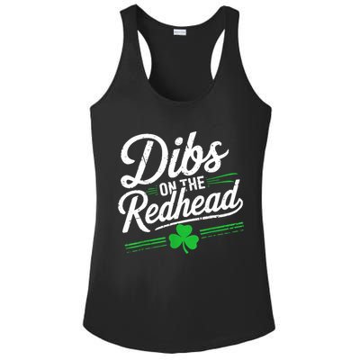 Funny St PatrickS Day Dibs On The Redhead Shamrock Ladies PosiCharge Competitor Racerback Tank