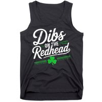 Funny St PatrickS Day Dibs On The Redhead Shamrock Tank Top